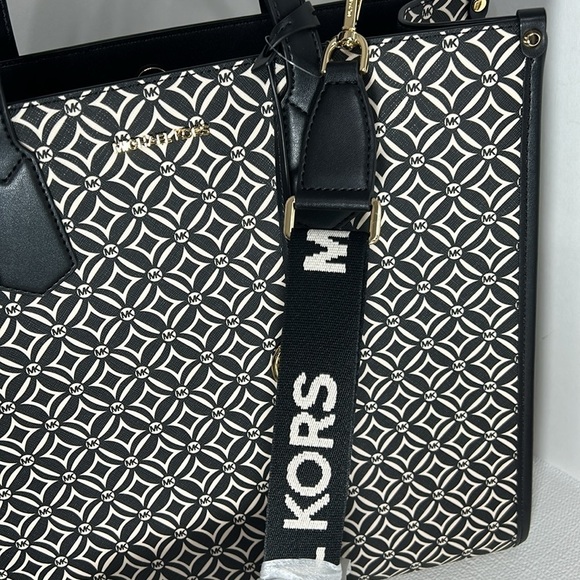 Michael Michael Kors Large Black/Ltd Cream Multi NS Tote - Picture 11 of 14